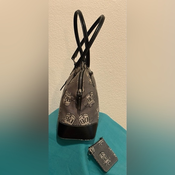 Dooney & Bourke Black and Gray Monogram Satchel - Picture 4 of 11